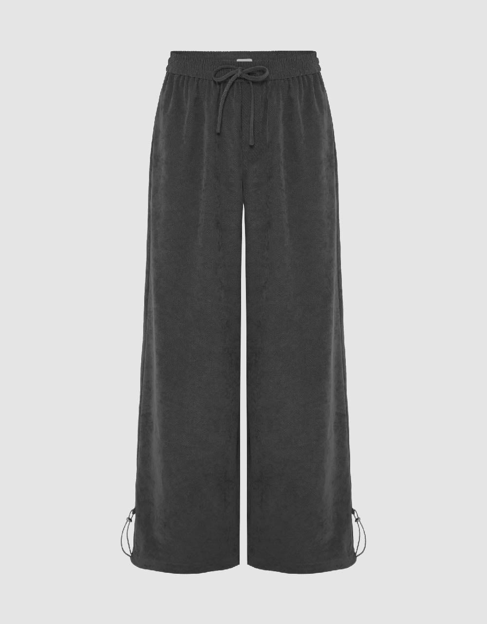 Drawstring Waist Knitted Wide-Leg Pants