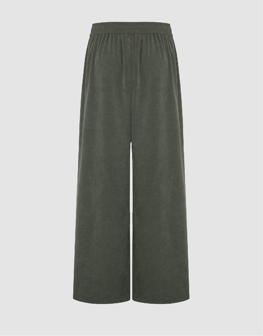 Drawstring Waist Knitted Wide-Leg Pants