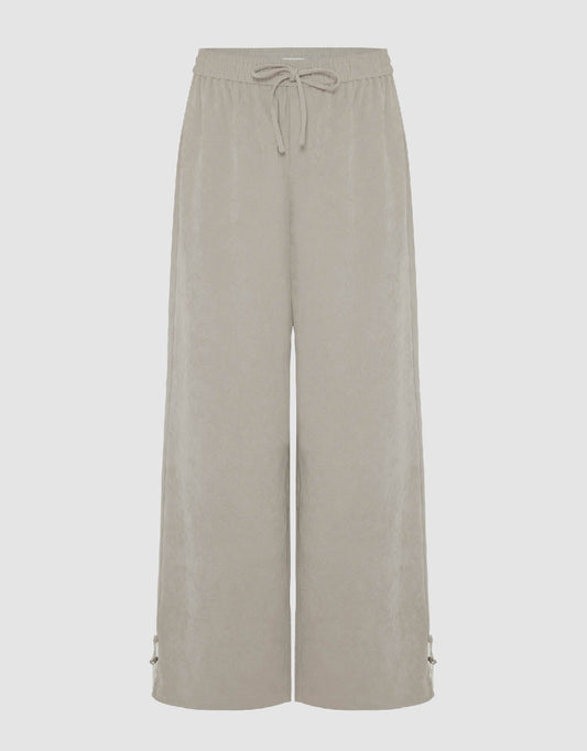 Drawstring Waist Knitted Wide-Leg Pants