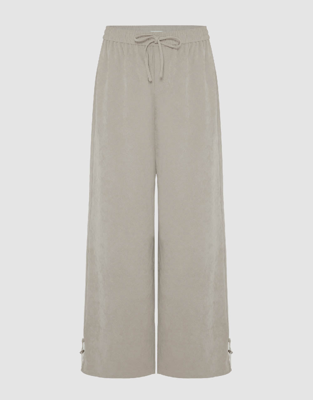 Drawstring Waist Knitted Wide-Leg Pants