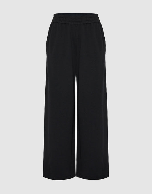 Elastic Waist Knitted Wide-Leg Pants