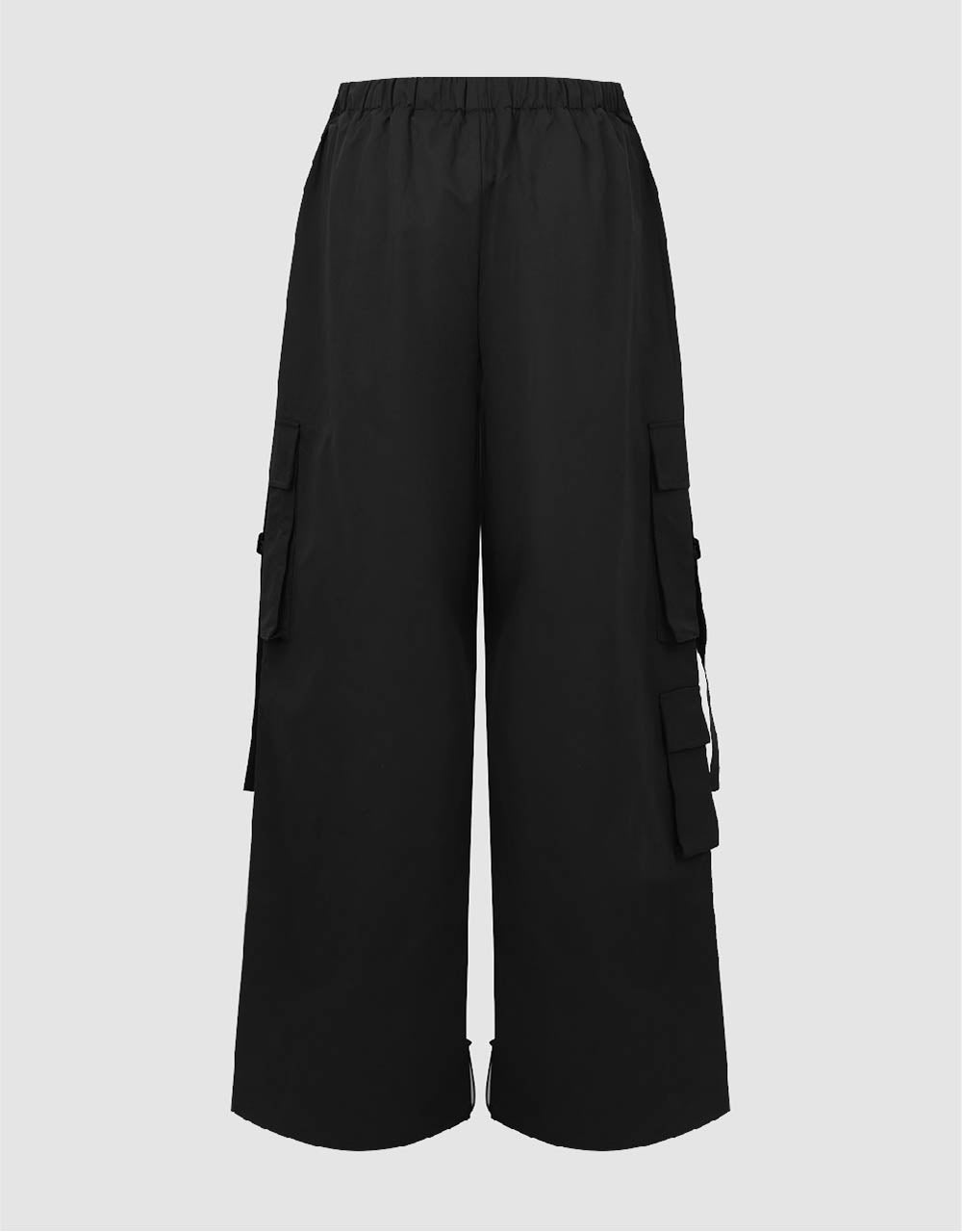 Elastic Waist Wide-Leg Pants