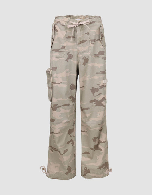 Camouflage Wide-Leg Pants