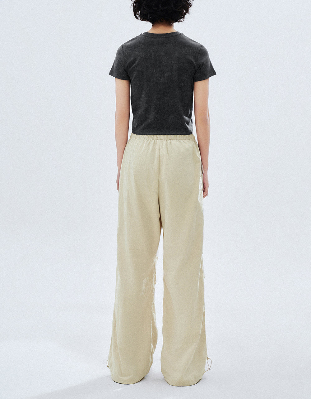 Drawstring Waist Wide-Leg Pants