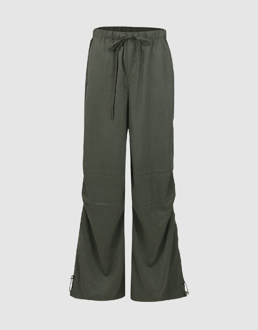 Drawstring Waist Wide-Leg Pants