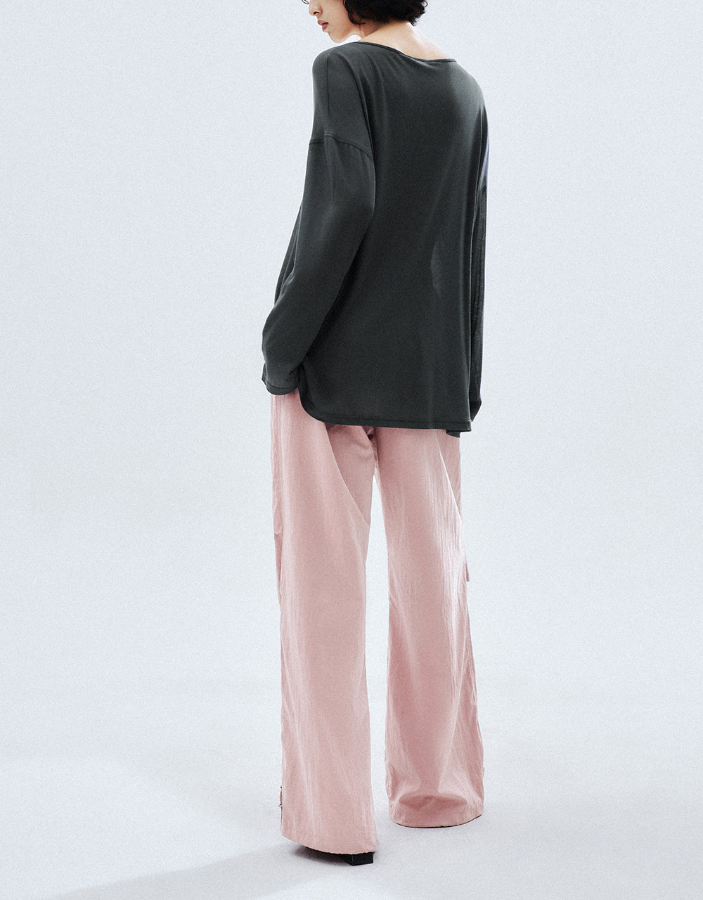 Drawstring Waist Wide-Leg Pants