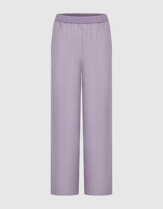 Elastic Waist Wide-Leg Pants