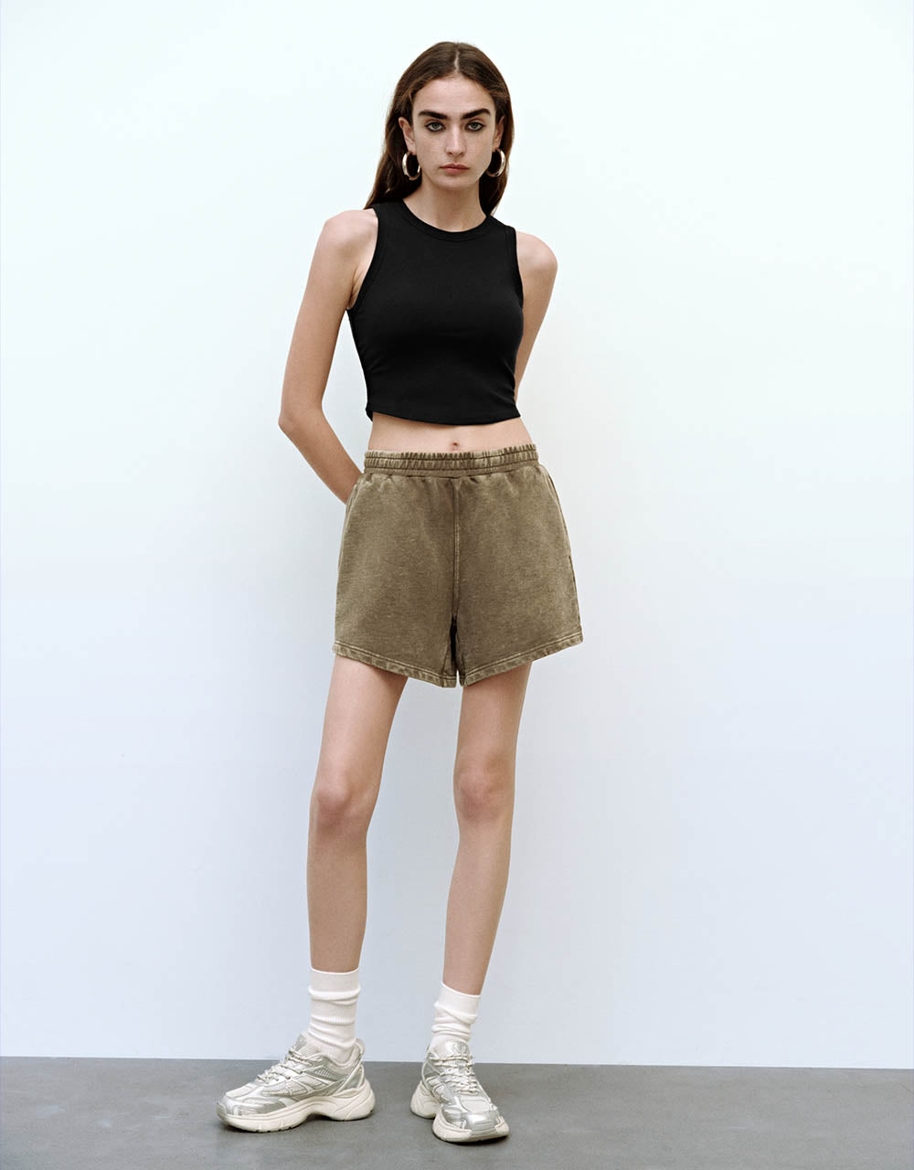 Elastic Waist Loose Shorts