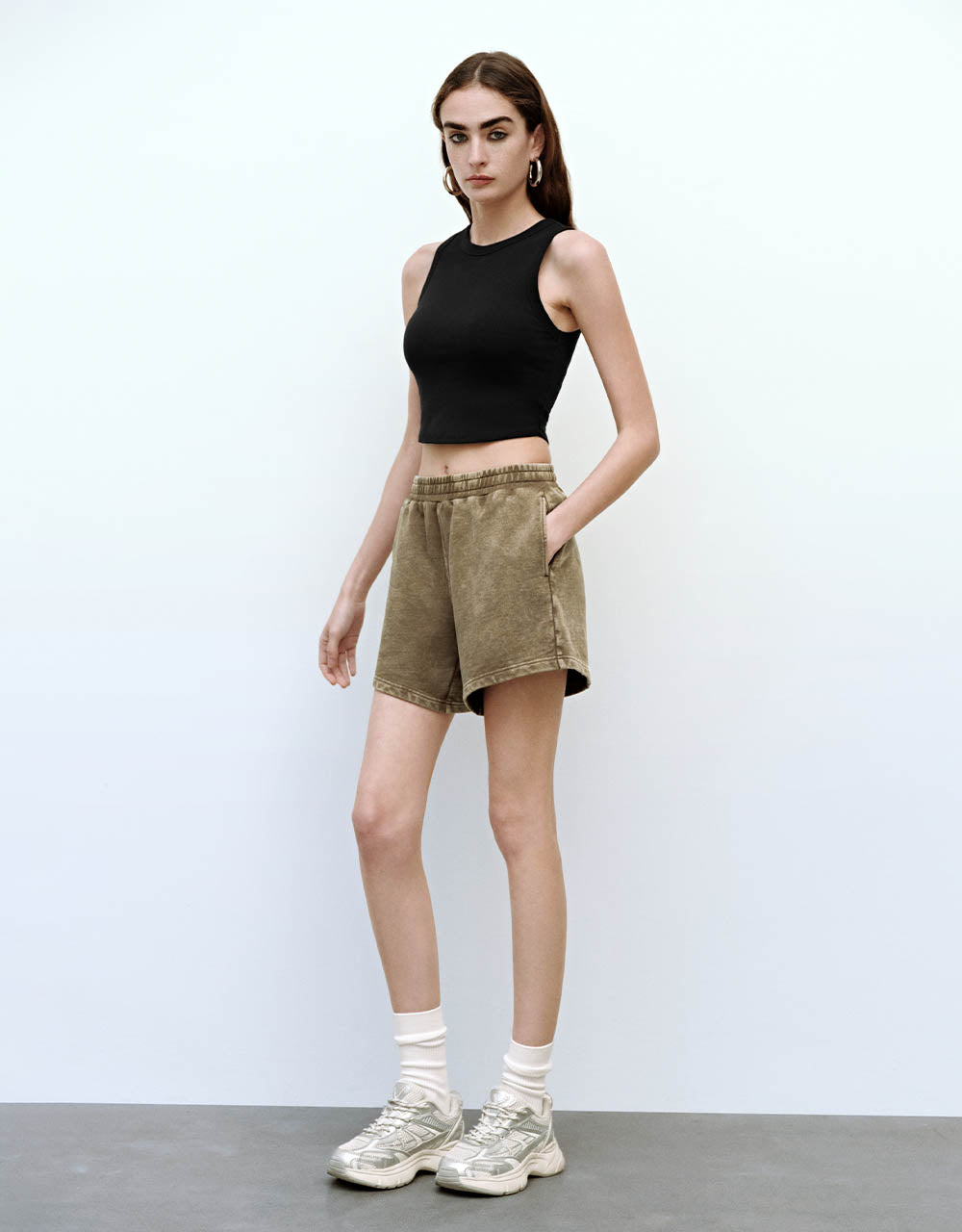 Elastic Waist Loose Shorts