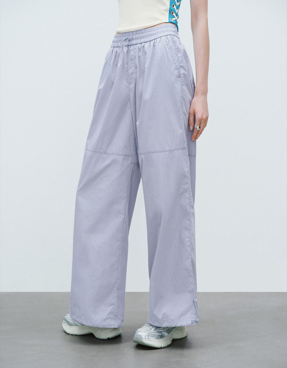 Elastic Waist Wide-Leg Pants