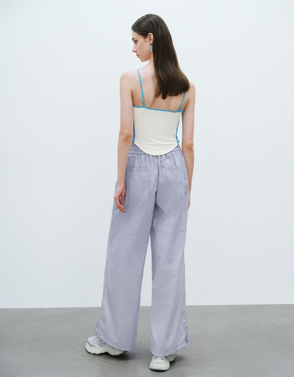 Elastic Waist Wide-Leg Pants