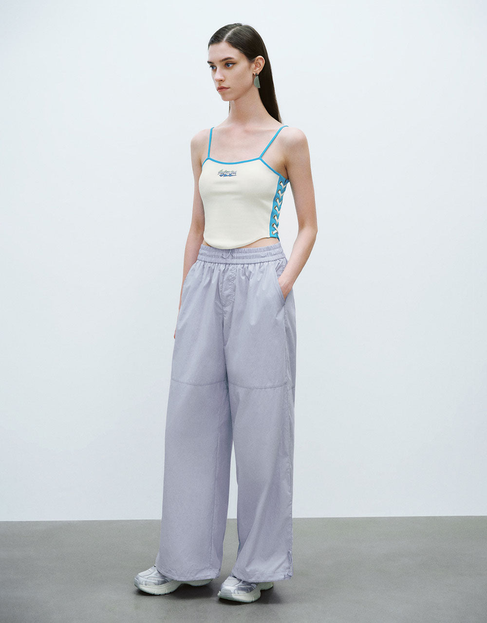 Elastic Waist Wide-Leg Pants