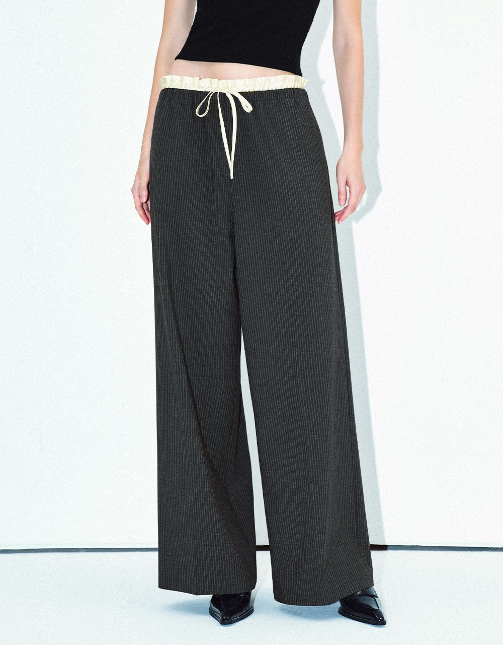 Drawstring Waist Straight Pants