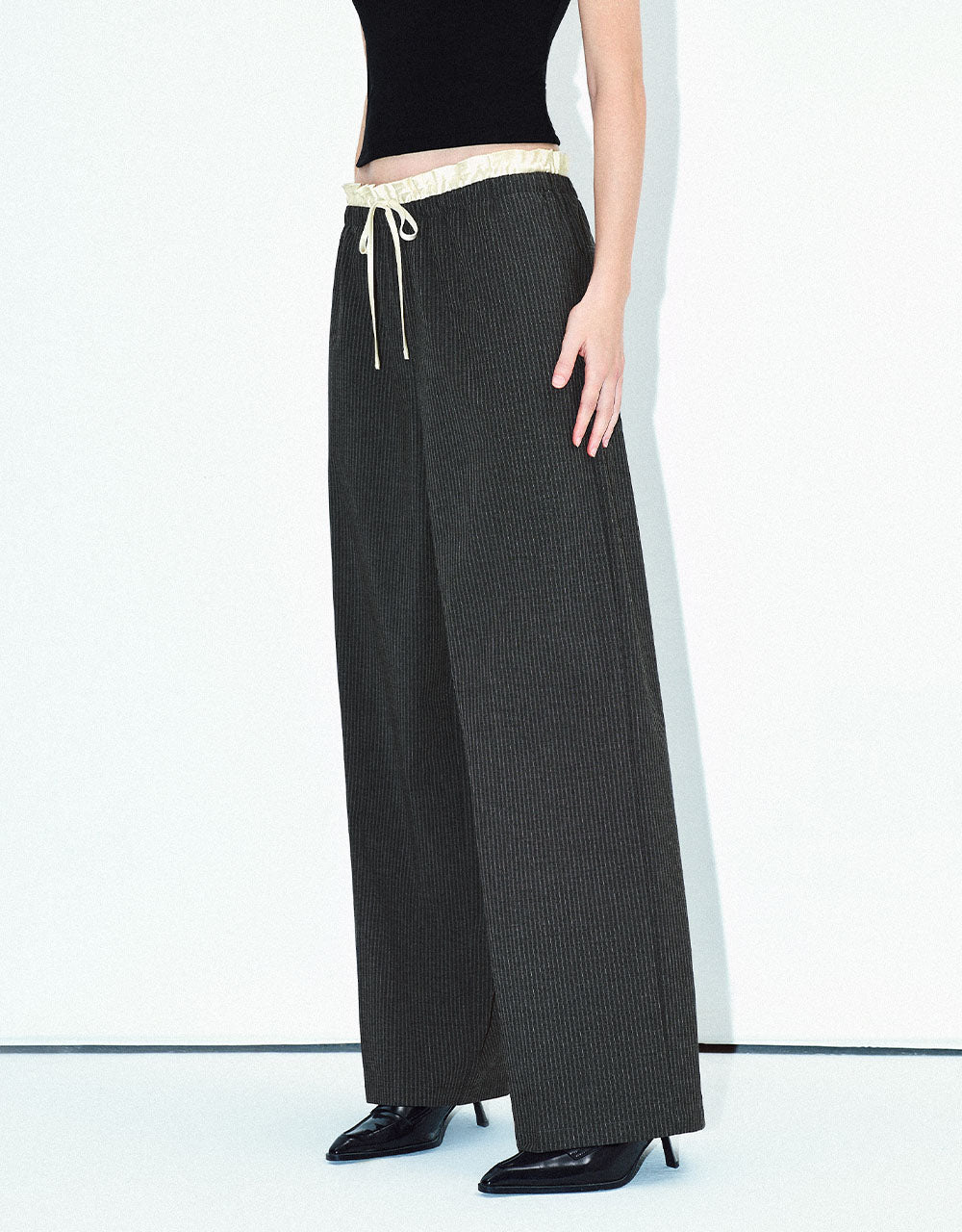 Drawstring Waist Straight Pants