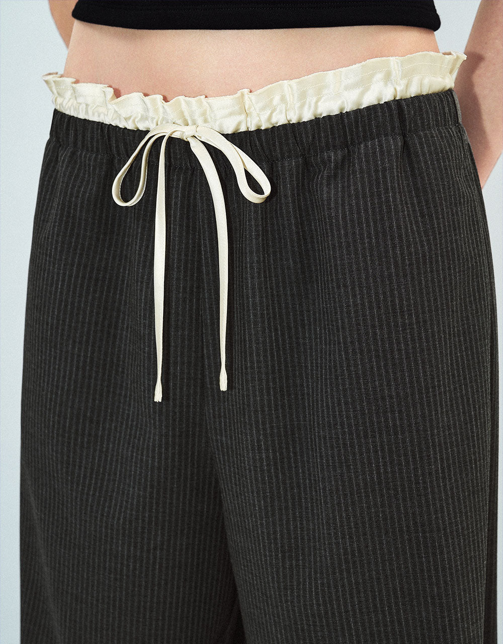 Drawstring Waist Straight Pants