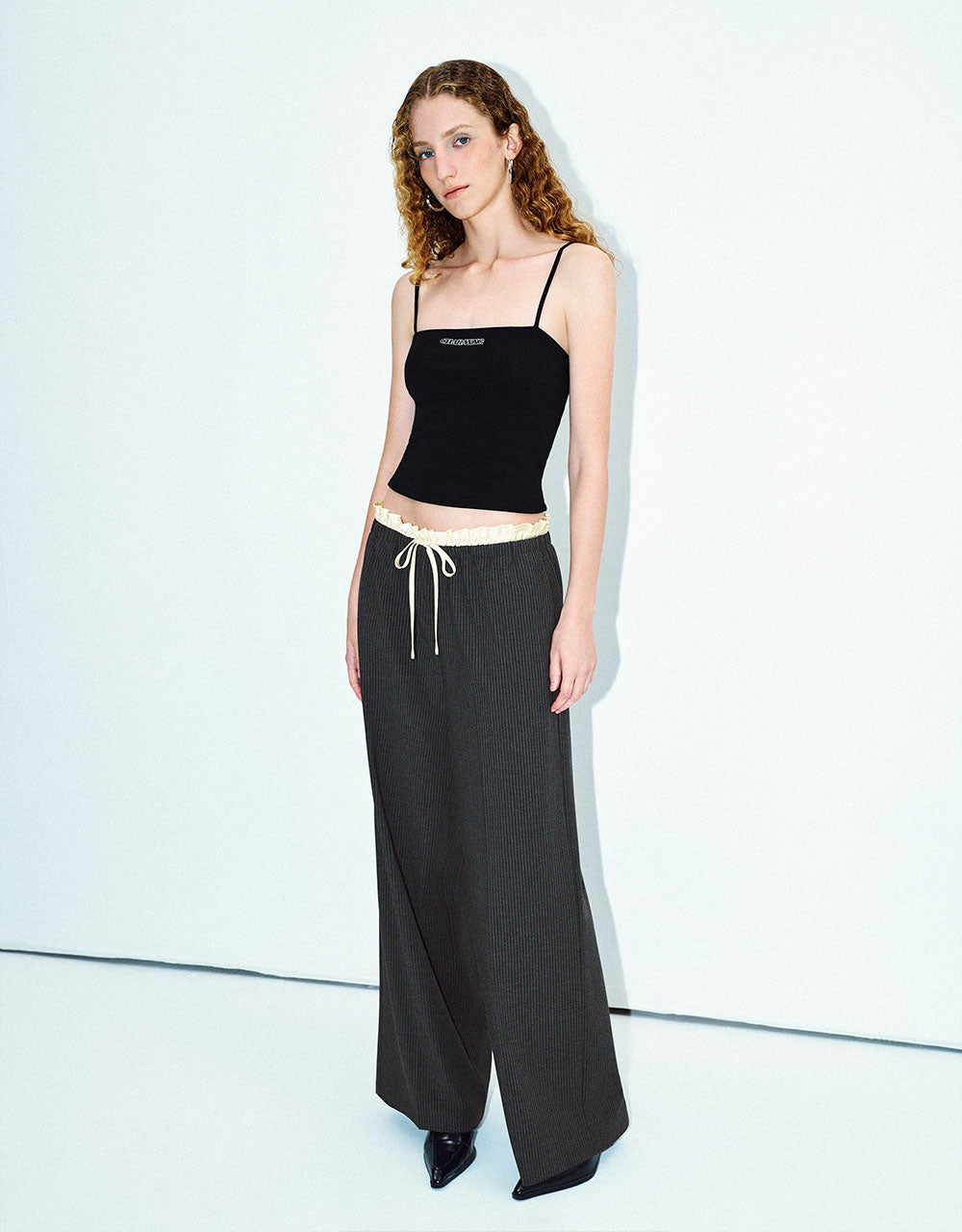 Drawstring Waist Straight Pants