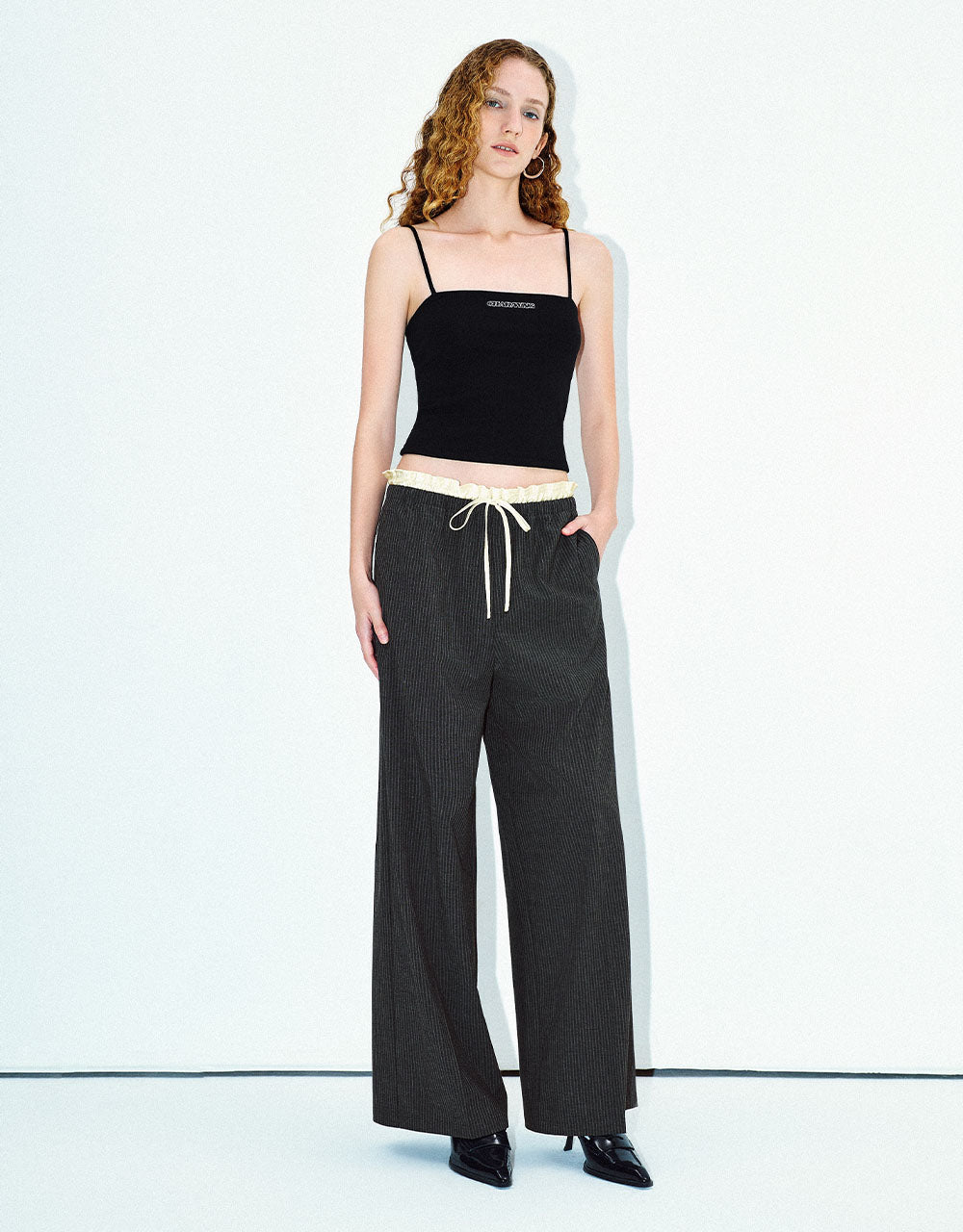 Drawstring Waist Straight Pants