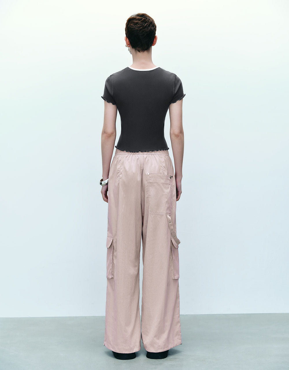 Elastic Waist Wide-Leg Pants