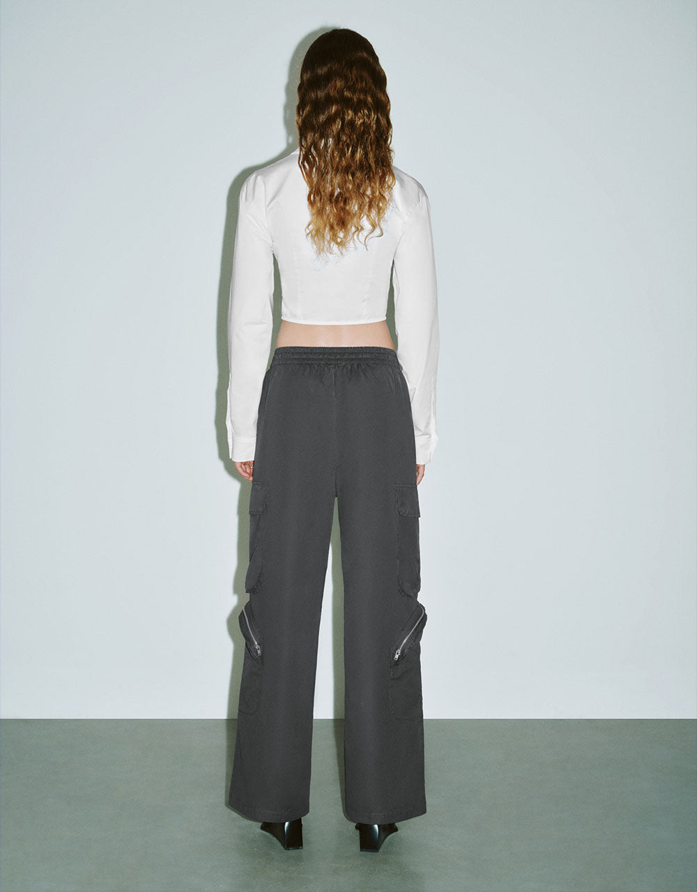 Drawstring Waist Wide-Leg Pants