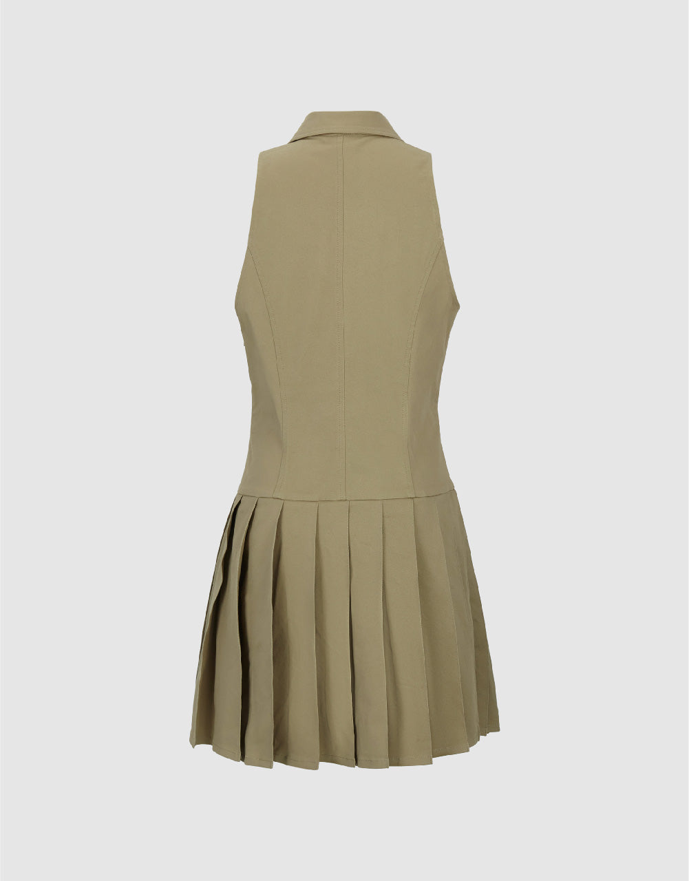 Sleeveless Lapel Skater Dress