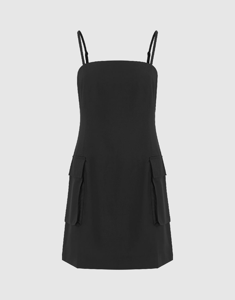 Square-Cut Collar Skater Cami Dress