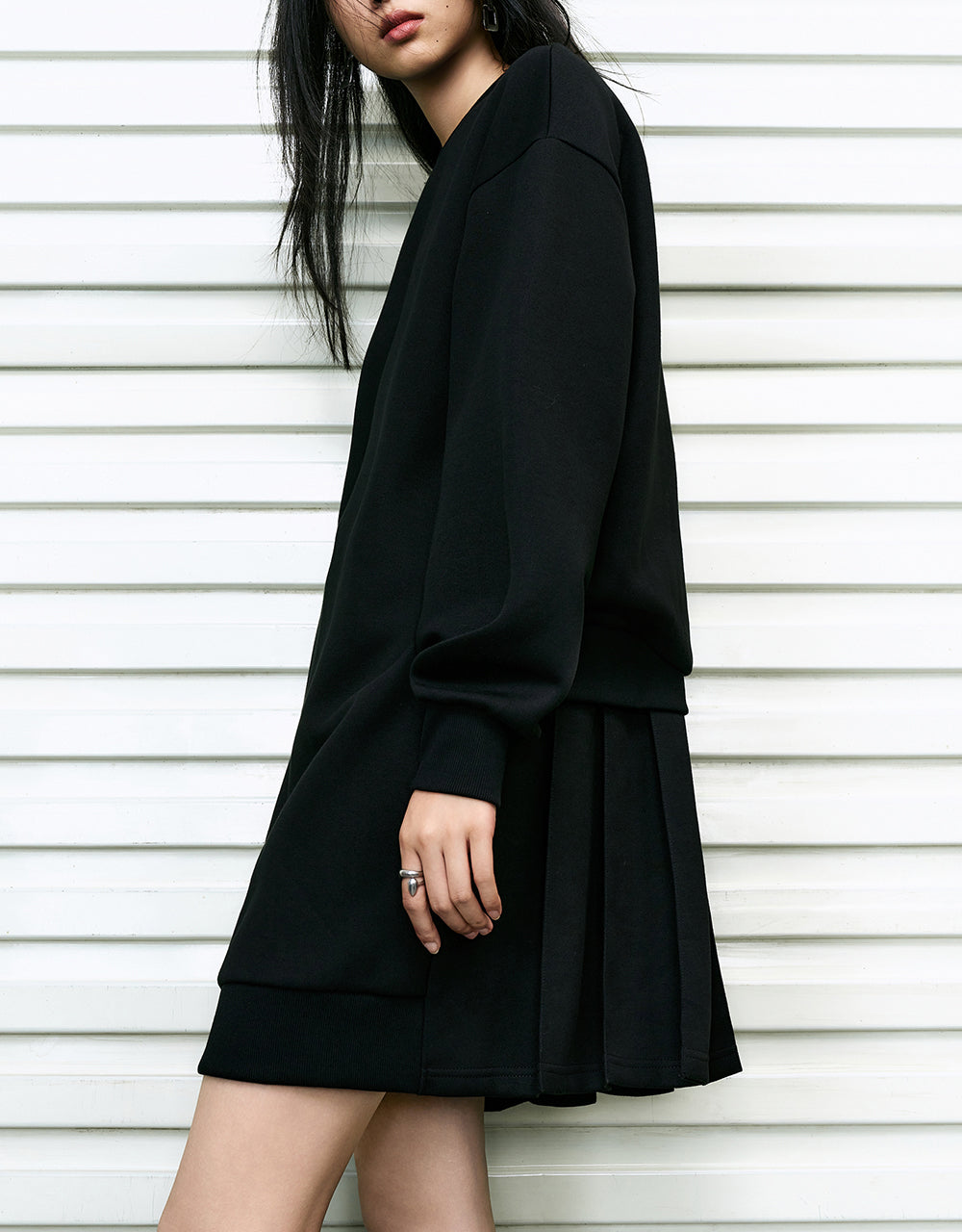 Straight Crew Neck Knitted Dress