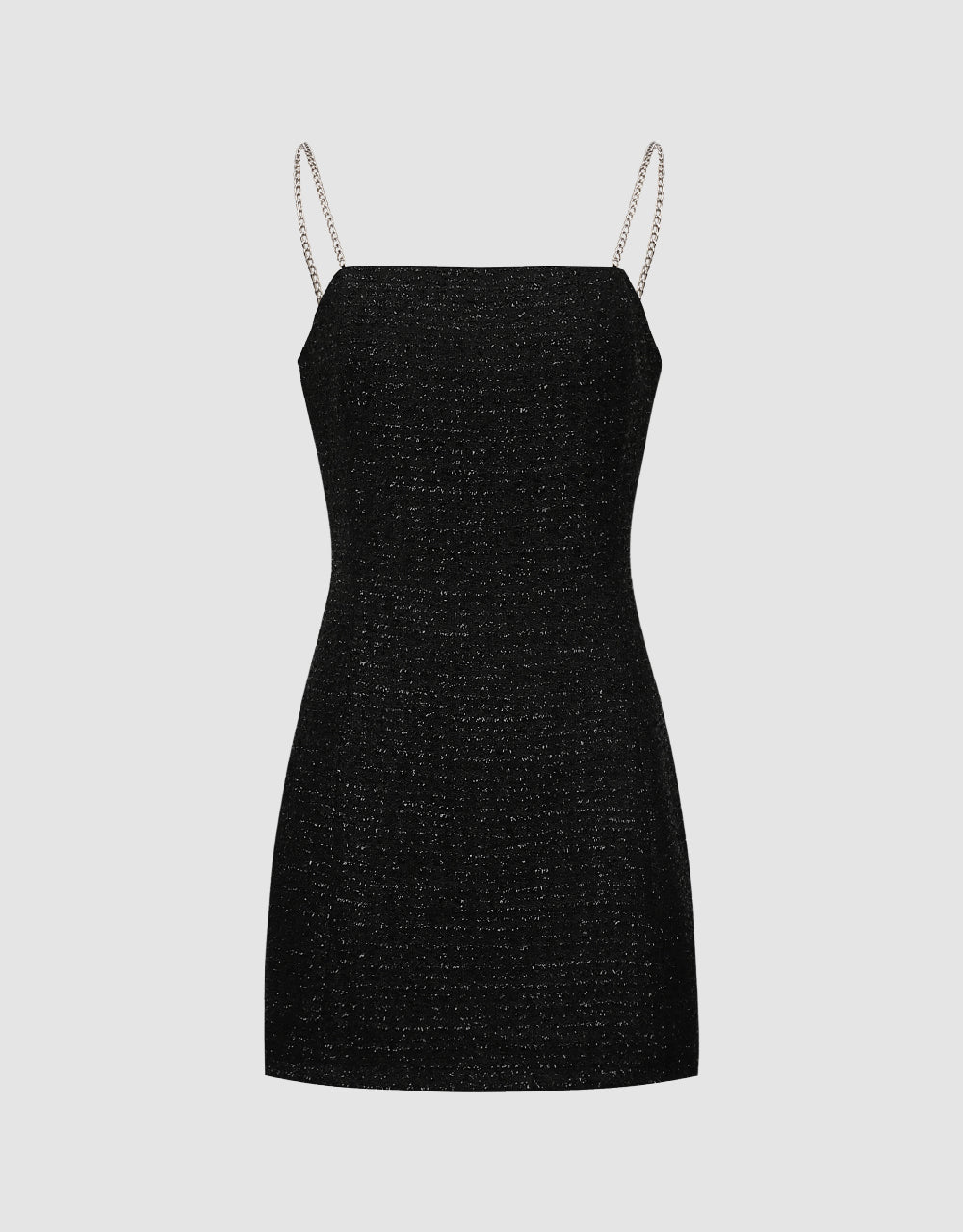 Tweed Off-Shoulder A-Line Cami Dress