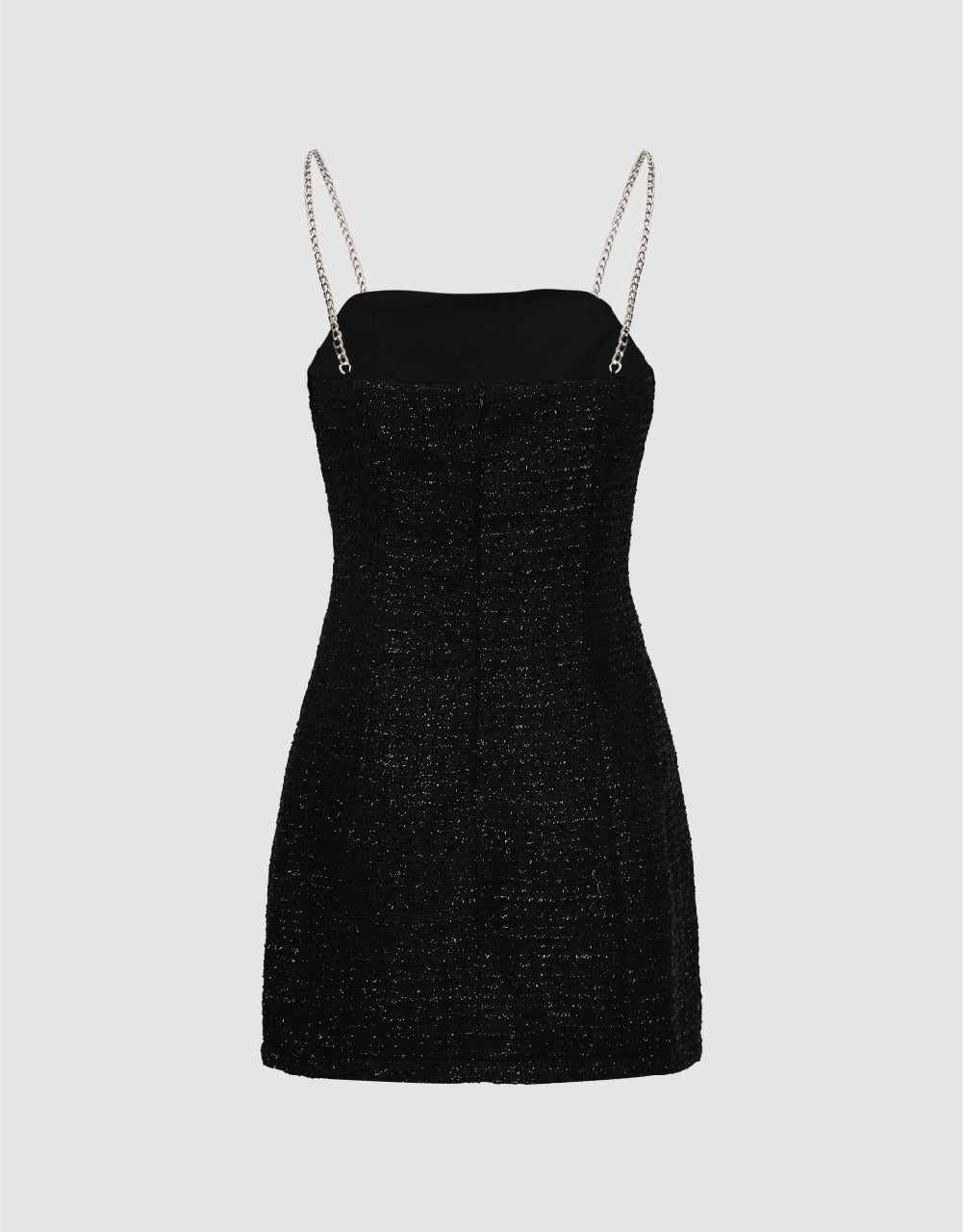 Tweed Off-Shoulder A-Line Cami Dress