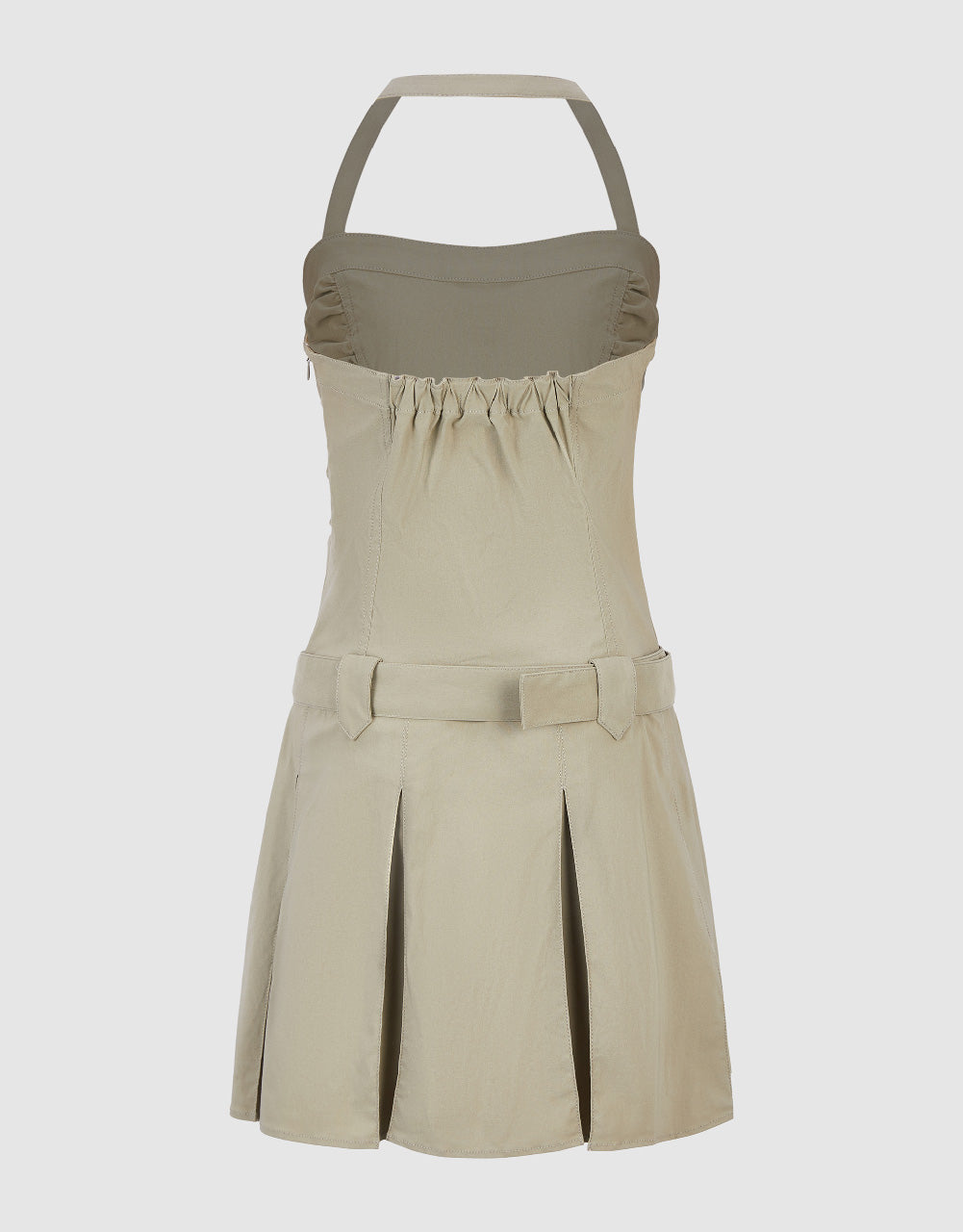 Sleeveless A-Line Dress With Belt