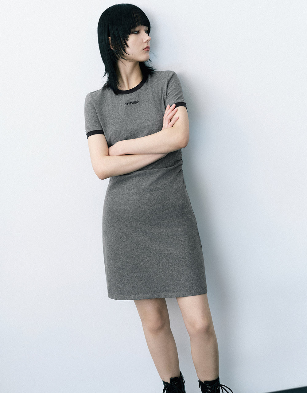 Crew Neck Skinny Knitted Dress