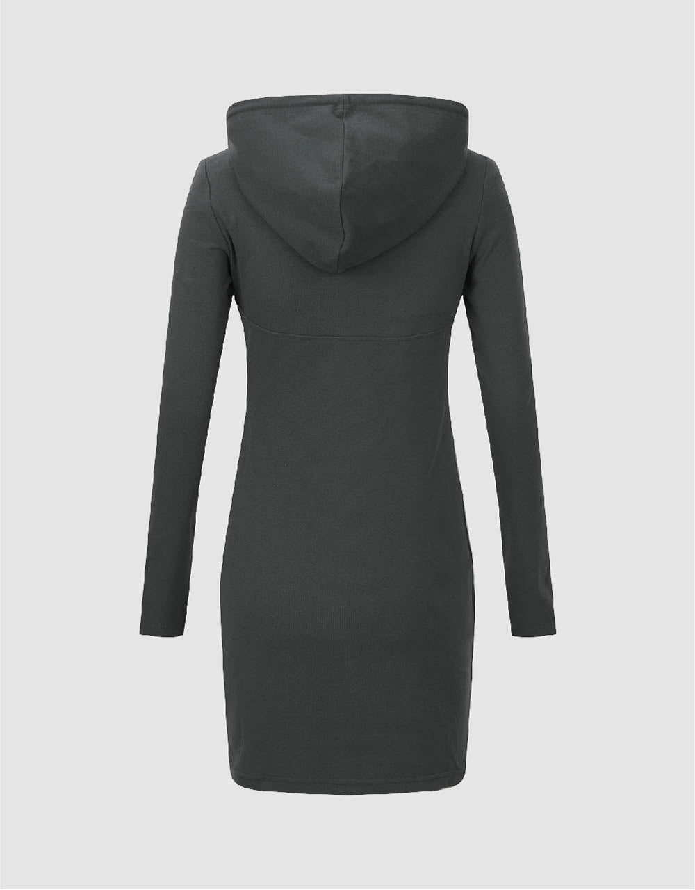 Zipper Front Hooded A-Line Dress