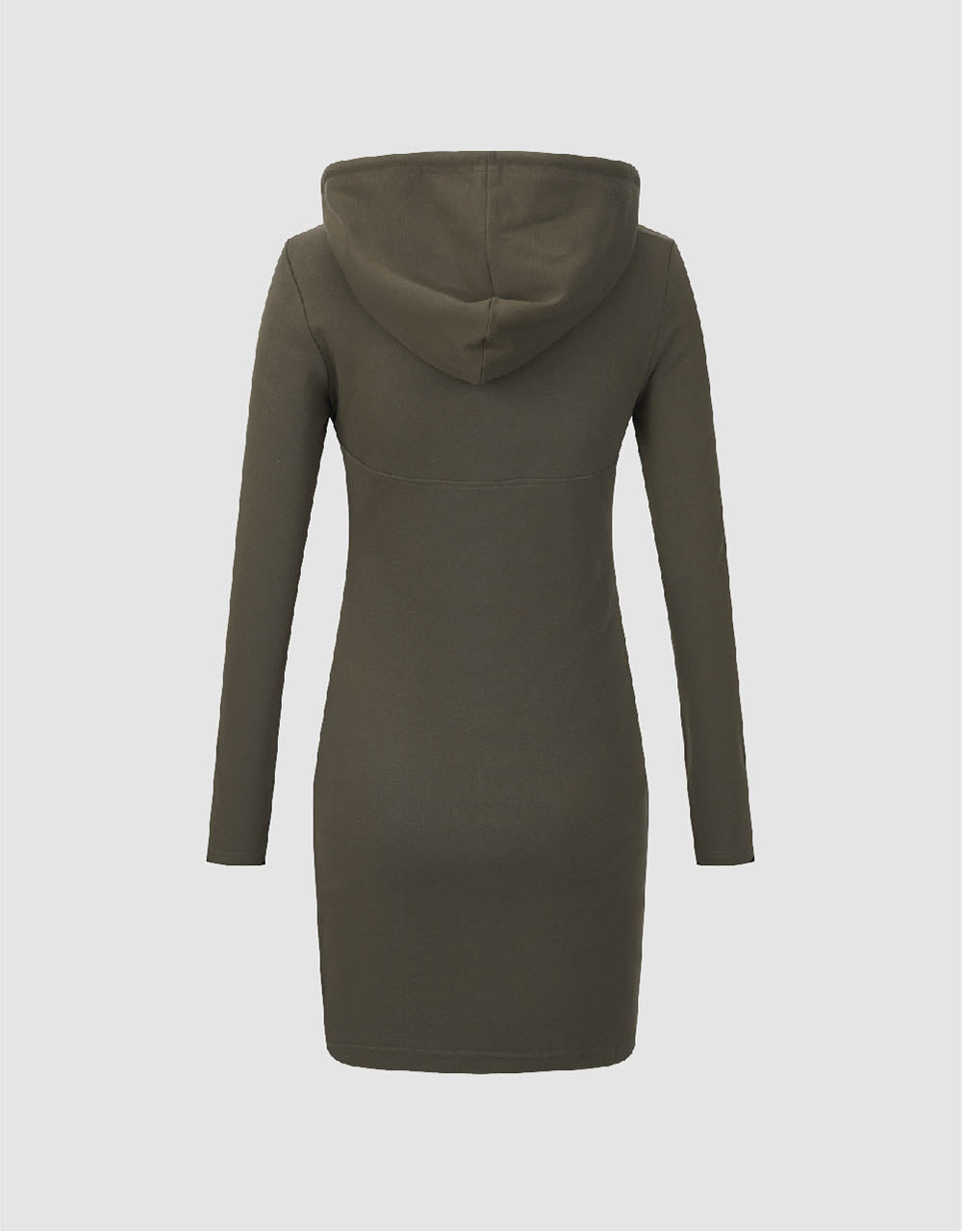 Zipper Front Hooded A-Line Dress