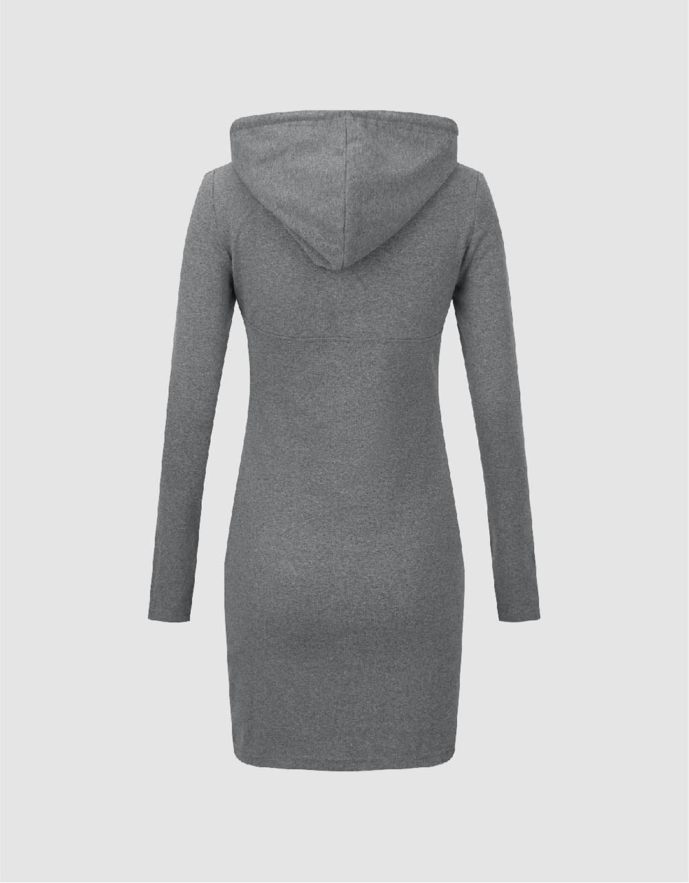 Zipper Front Hooded A-Line Dress