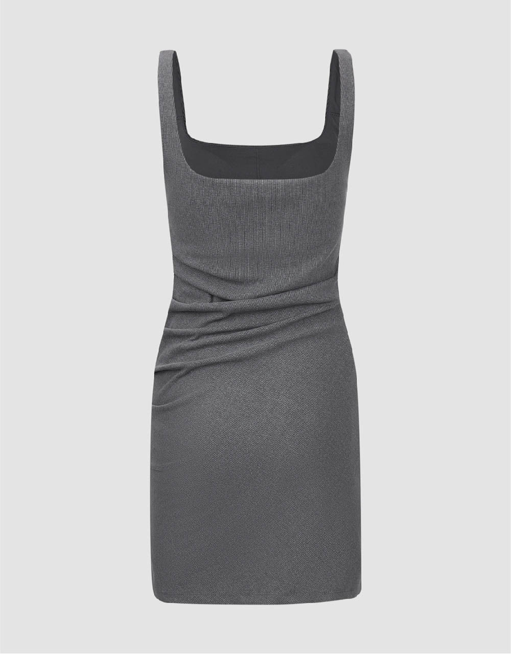 Square-cut Collar Skinny Knitted Dress