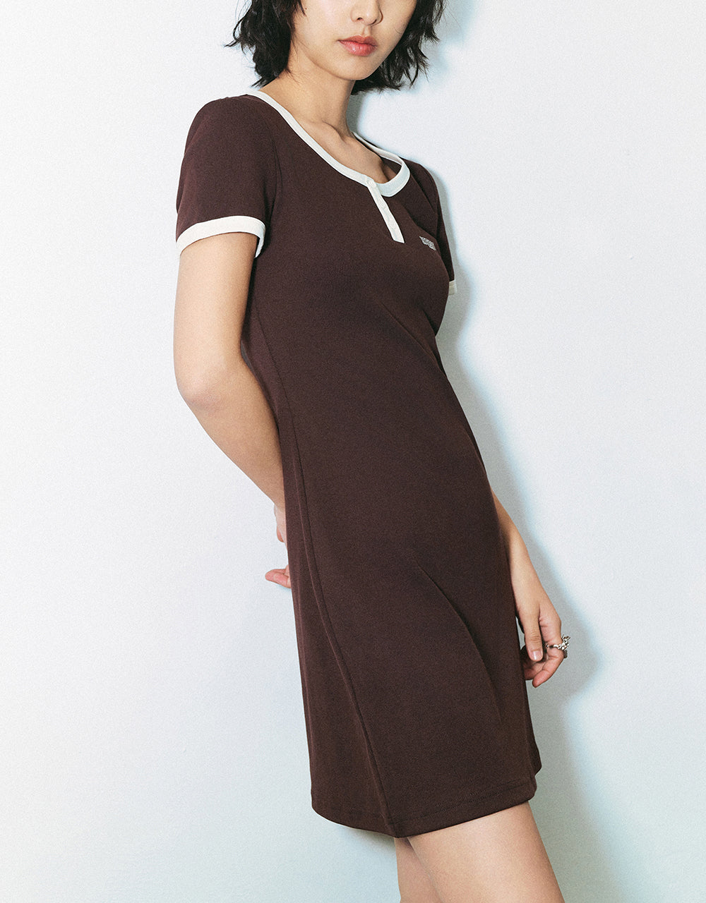 U Neck Knitted Skinny Dress