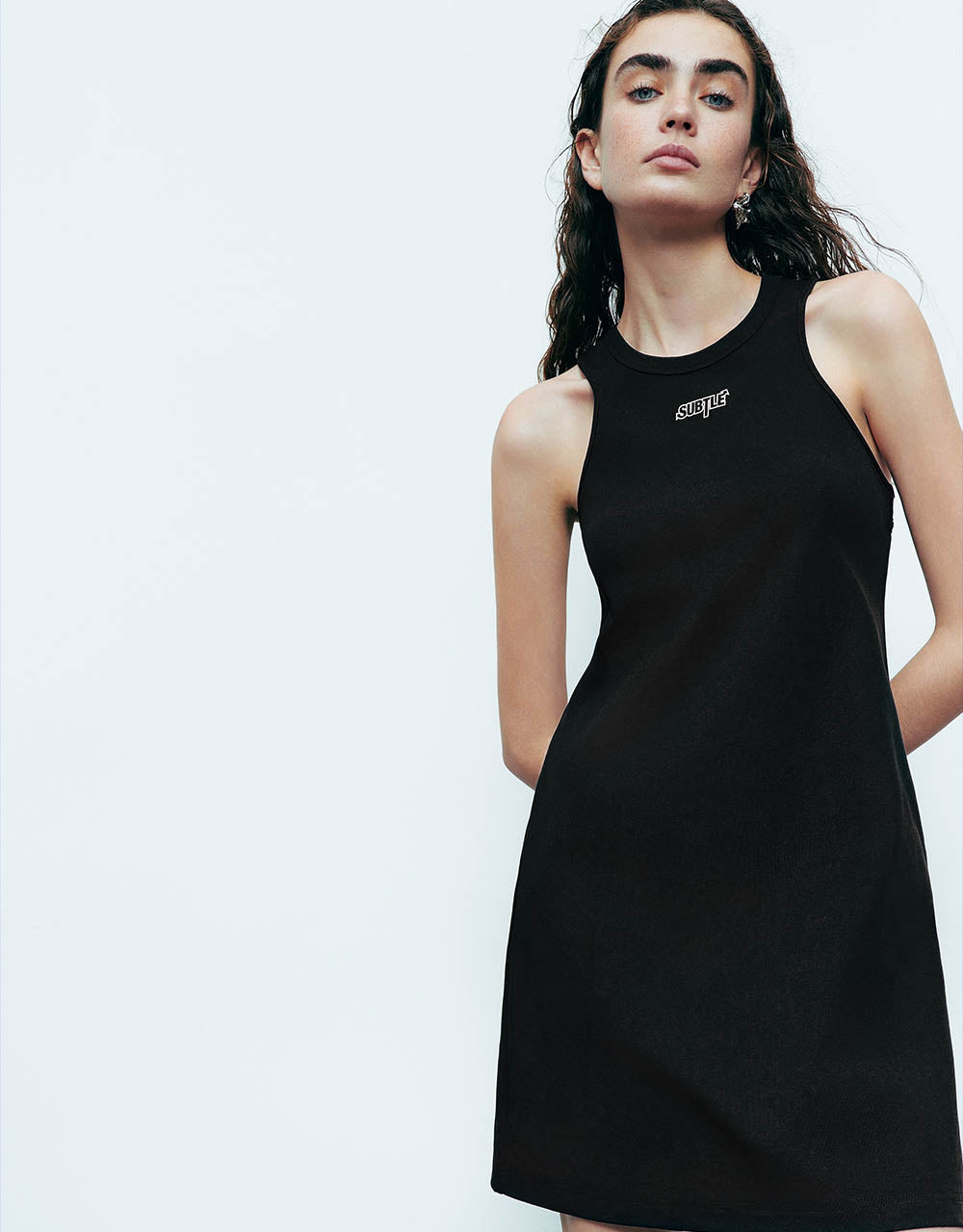 Sleeveless Crew Neck A-Line Dress