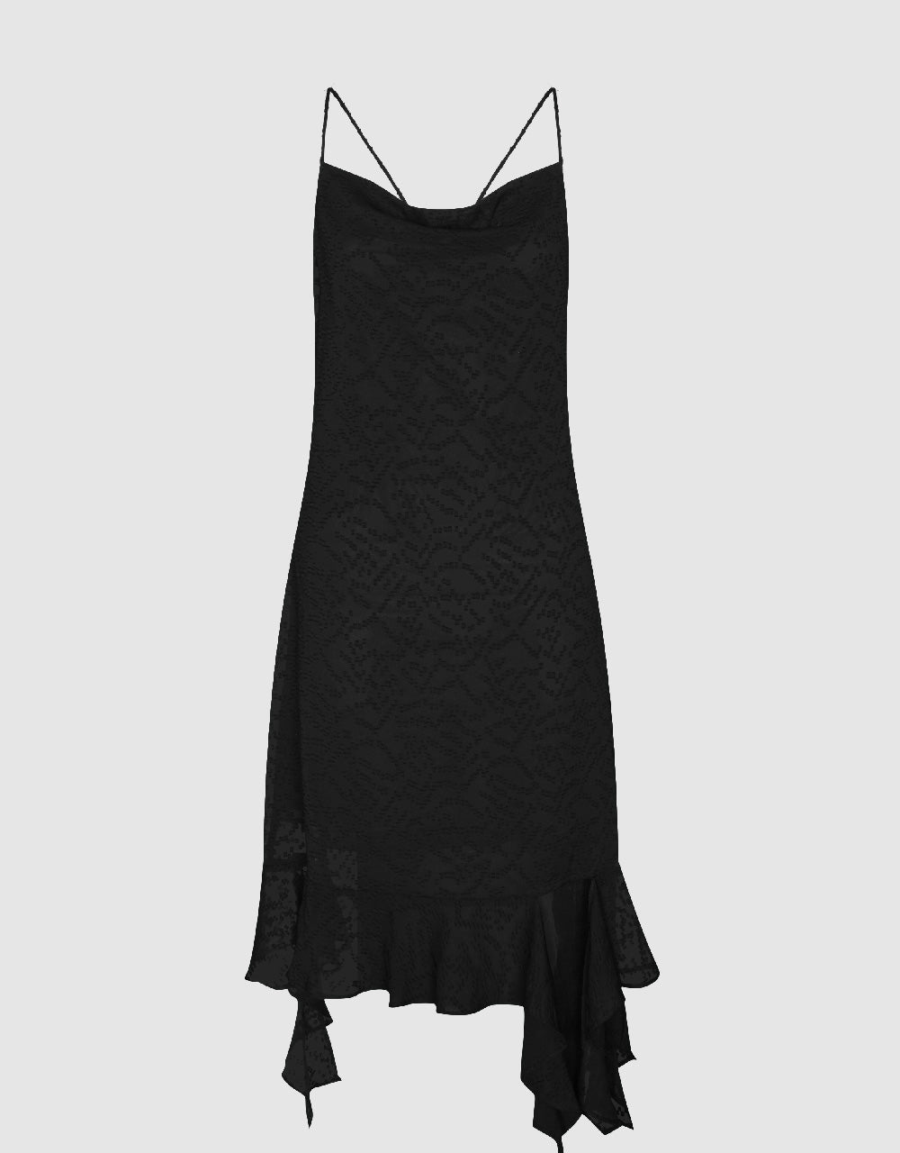 Ruffle V-Neck Straight Cami Dress