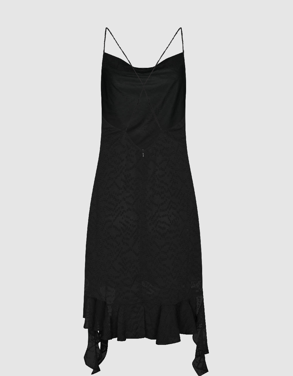 Ruffle V-Neck Straight Cami Dress