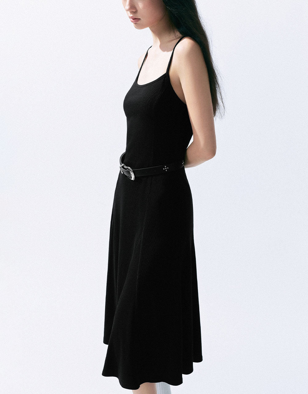 Skinny Cami Dress With Belt