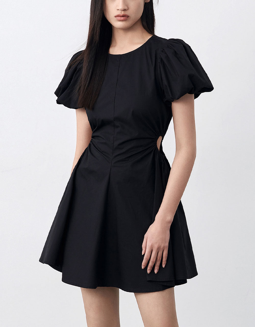 Crew Neck Mini A-Line Dress