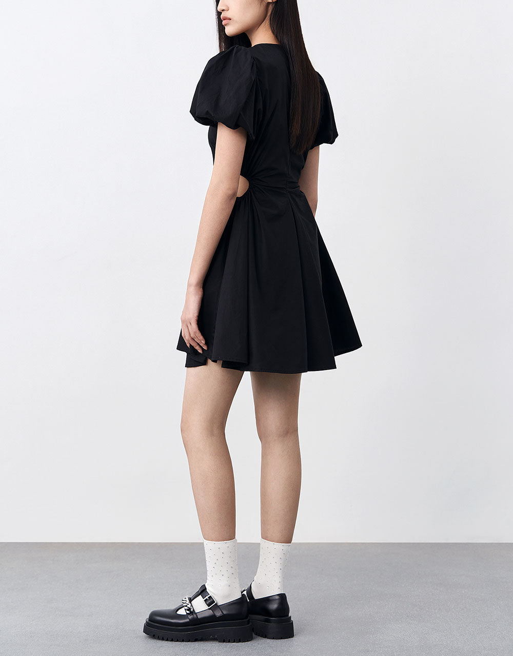 Crew Neck Mini A-Line Dress