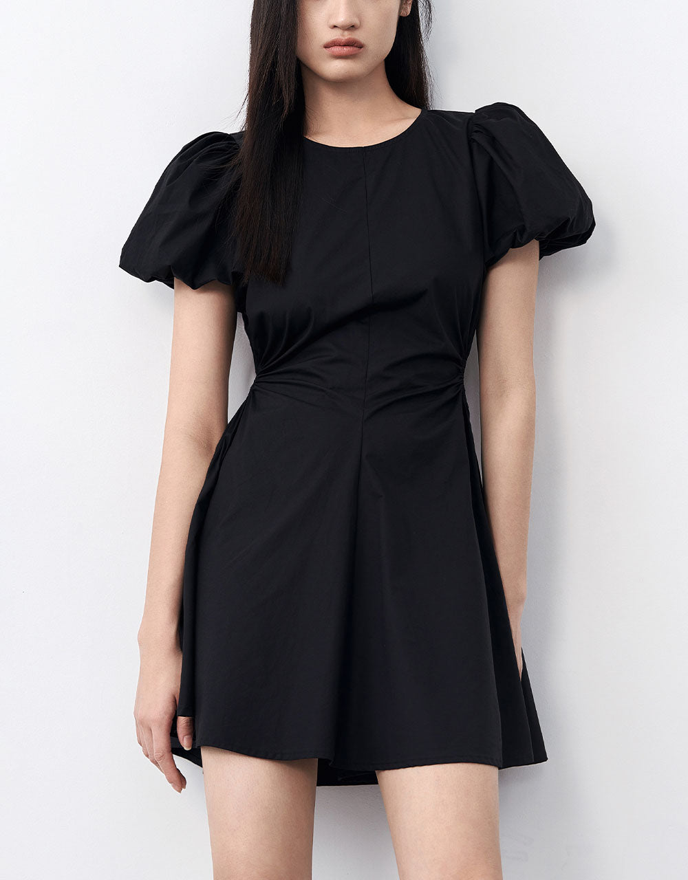 Crew Neck Mini A-Line Dress