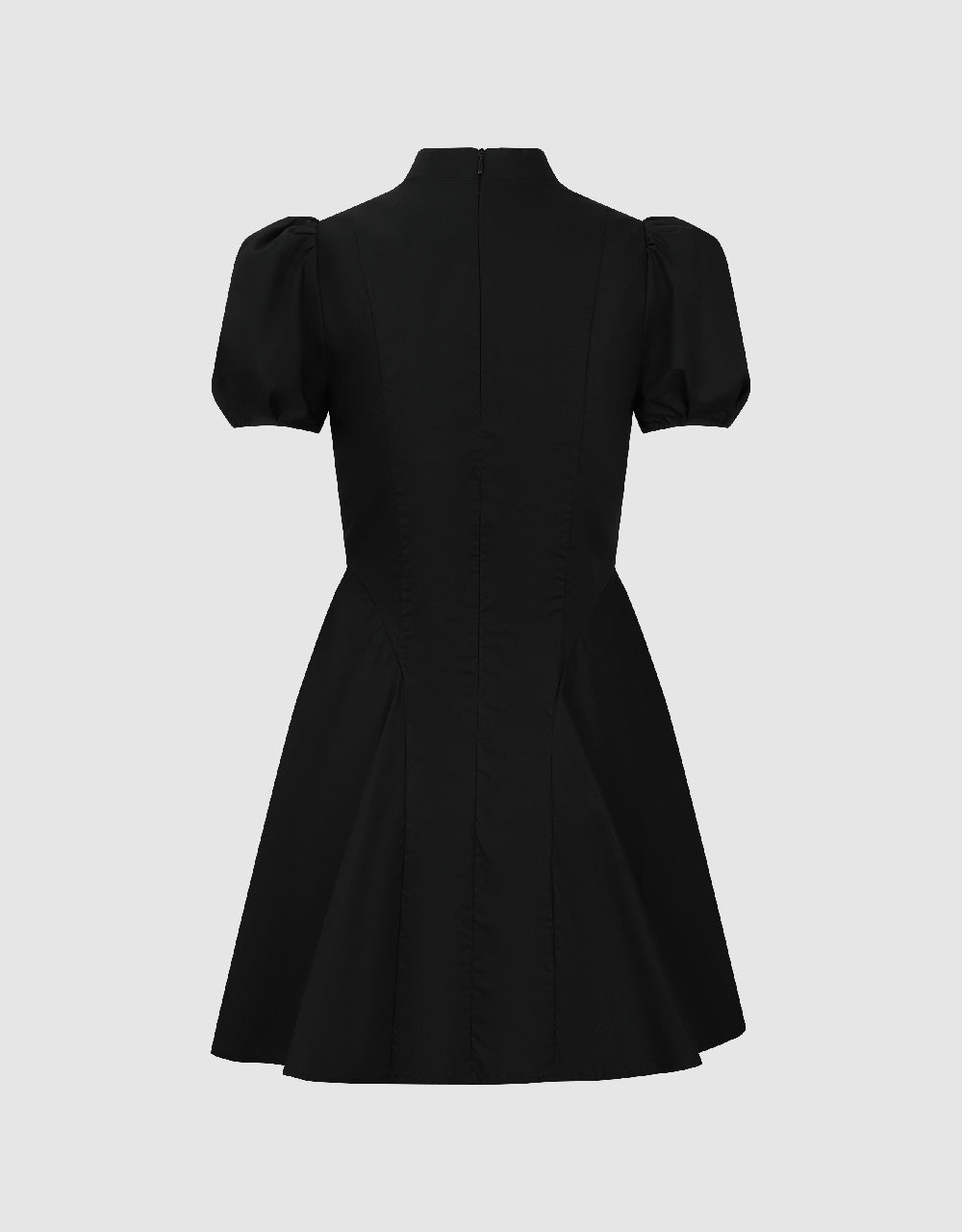 Puff Sleeve Keyhole Neck A-Line Dress