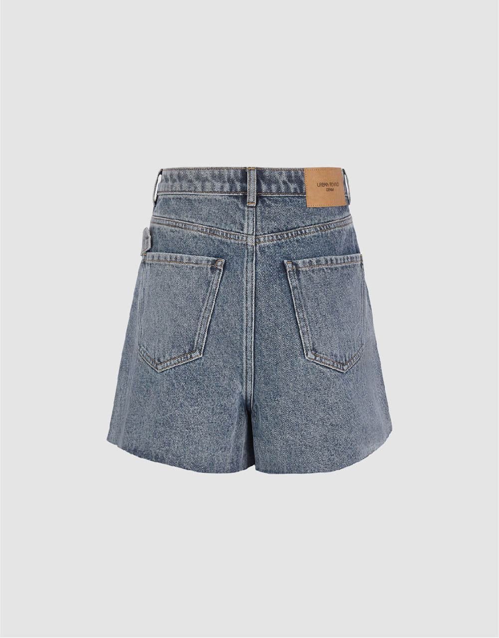 Pleated Mini Denim Skort