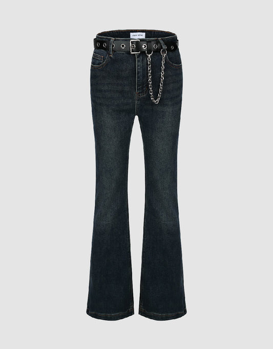 Flare Jeans With Belt