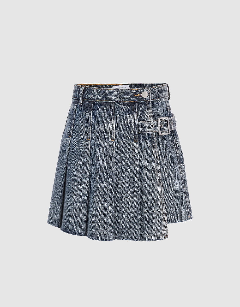 Pleated Denim Skorts