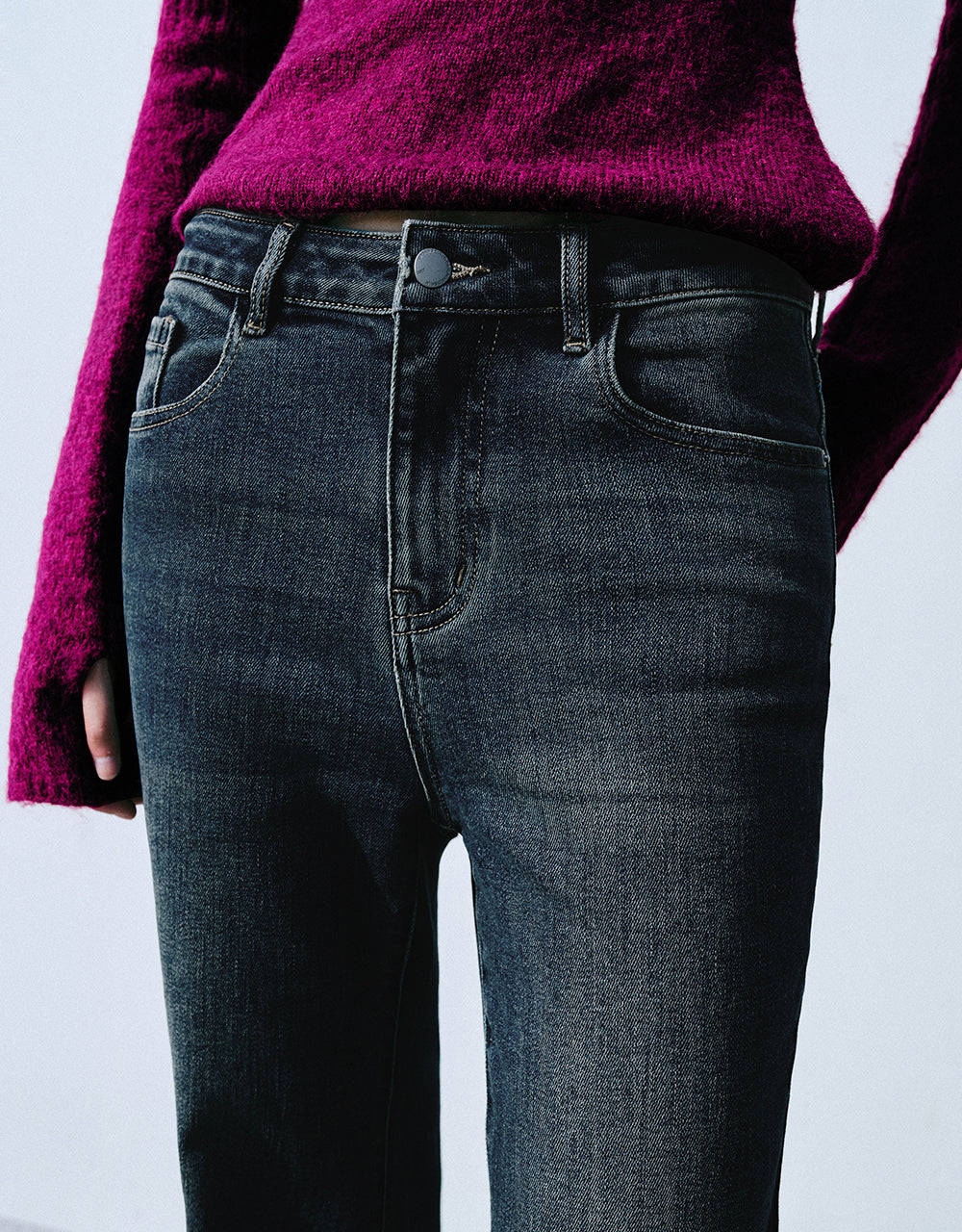 Raw Hem Flare Jeans