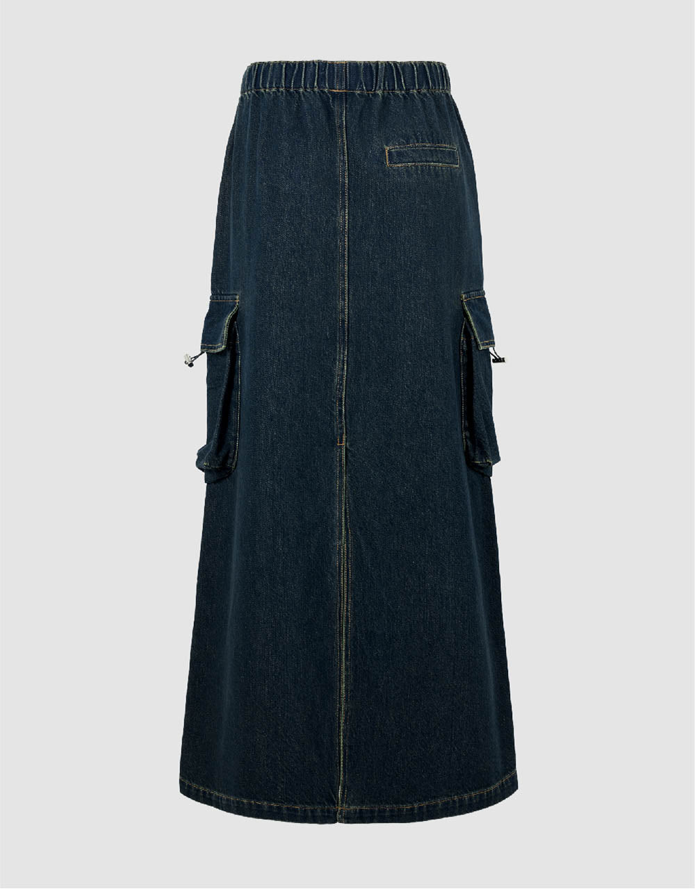 Elastic Waist Straight Denim Skirt