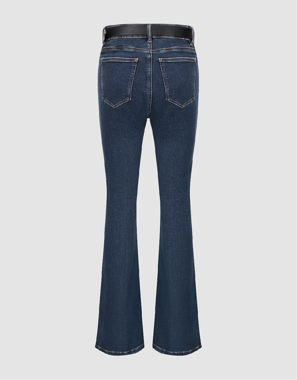 Split Hem Flare Jeans With Belt