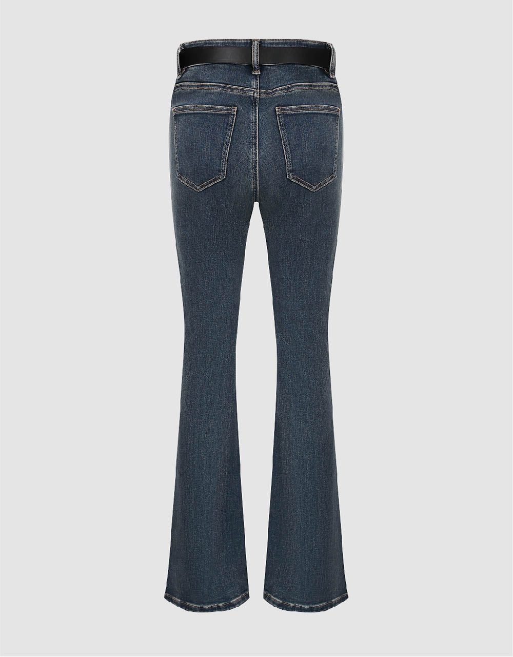 Split Hem Flare Jeans With Belt